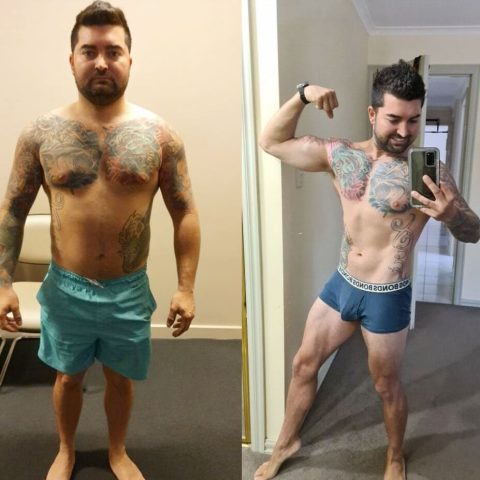 Tattoed Man Body Transformation Before and After Programs